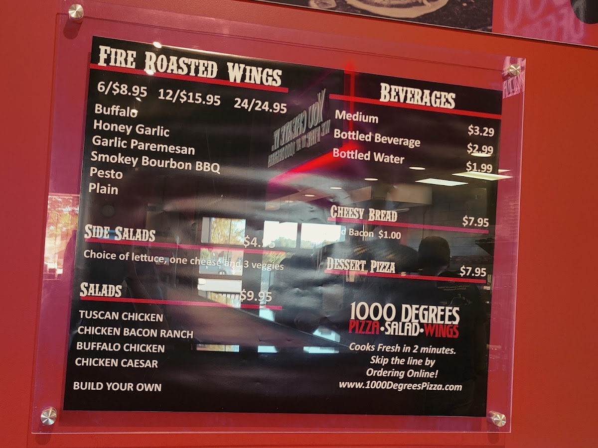 Menu 1000 Degrees Pizza - Mankato, Mn-8